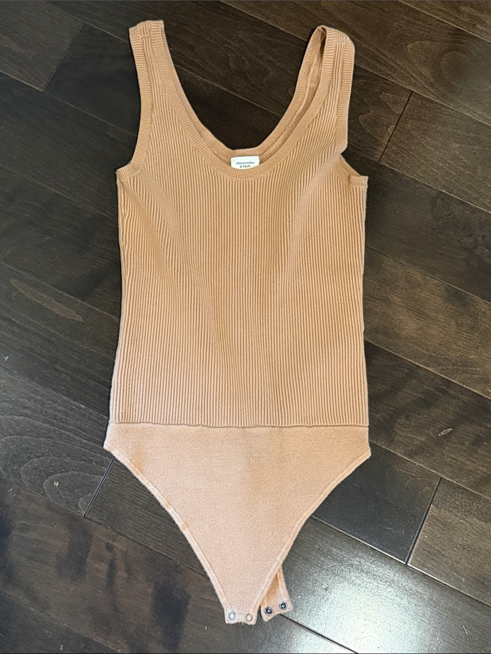 Ribbed Tank One-Piece in Light Brown - Abercrombie and fitch